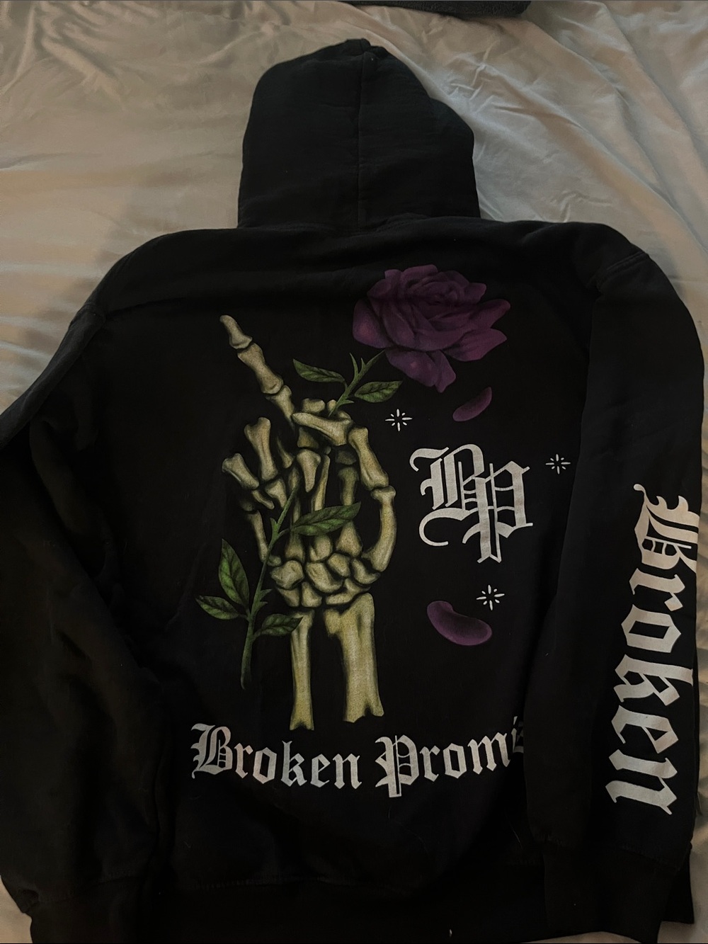 Broken Promise Black Graphic Hoodie